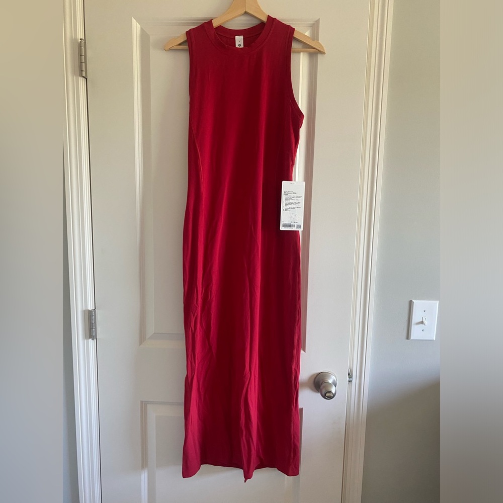 Womens Lululemon All Aligned Midi Dress Size 6 Dark Red New